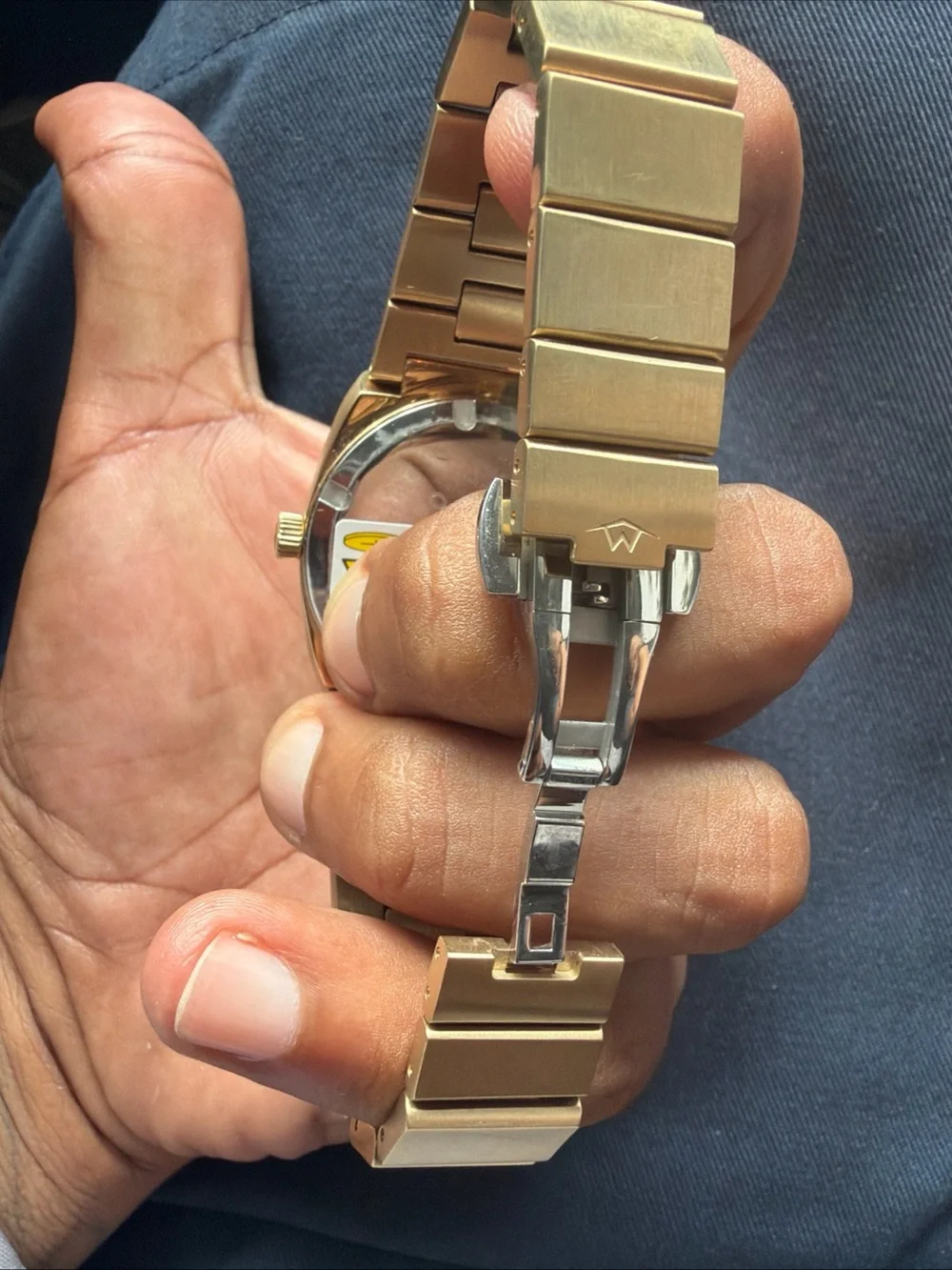 Movado Gold Stainless Steel Bracelet Watch with Date